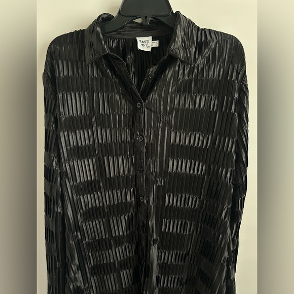 PRINCESS POLLY Black Textured Shirt Dress Avant Garde Fairy Goth Whimsigoth Sz 8 - Picture 9 of 14